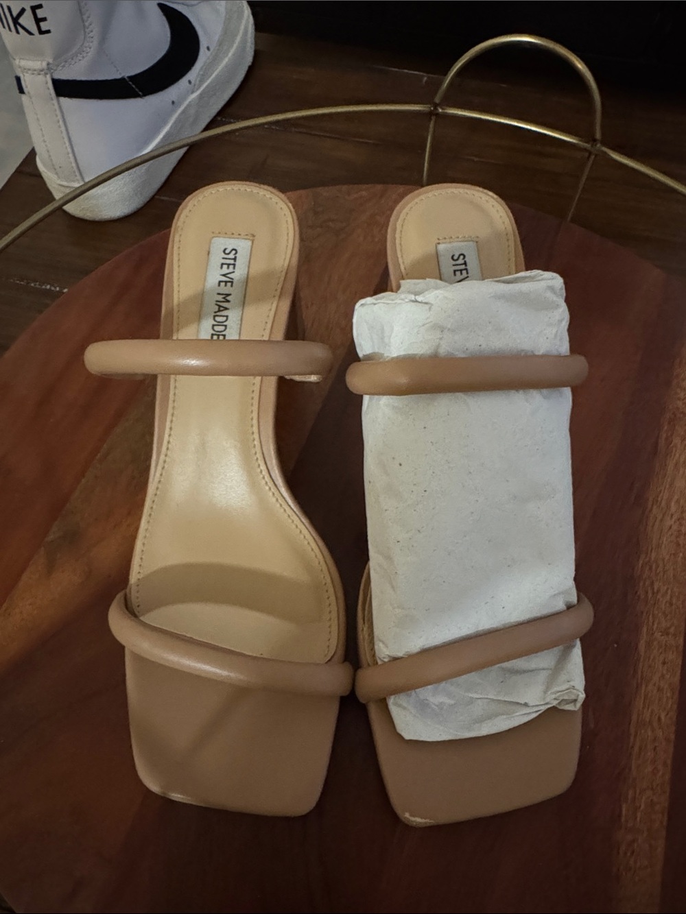 Steve Madden Nude/Tan Double-Strap Heels